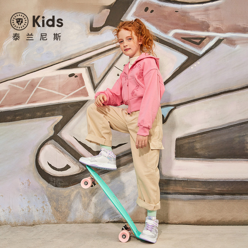 泰兰尼斯kids儿童板鞋秋冬季新款防滑女童板鞋中大童保暖加绒童鞋,淘宝优惠券,粉丝福利购,淘宝优惠卷