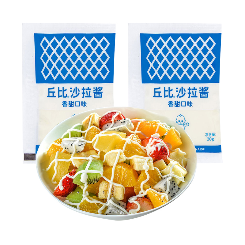 丘比香甜沙拉酱30g*10袋水果蔬菜紫菜包饭寿司食材料理沙拉小包装-图0