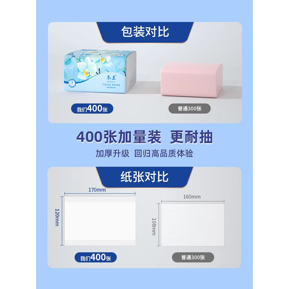 冬兰抽纸家用整箱纸巾餐巾纸学生宿舍面巾纸擦手纸车载便携卫生纸,淘宝优惠券,粉丝福利购,淘宝优惠卷