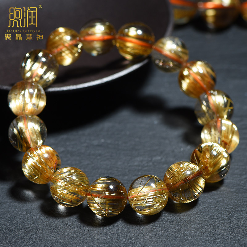 直播天然钛晶手链金钛晶手串男女金发晶水晶板钛晶猫眼石黄水晶,淘宝优惠券,粉丝福利购,淘宝优惠卷