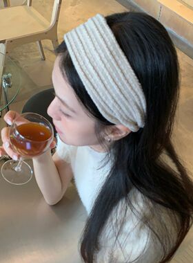 头饰韩系麻花针织发箍女复古高颅顶头箍宽边压发日常外戴百搭发饰