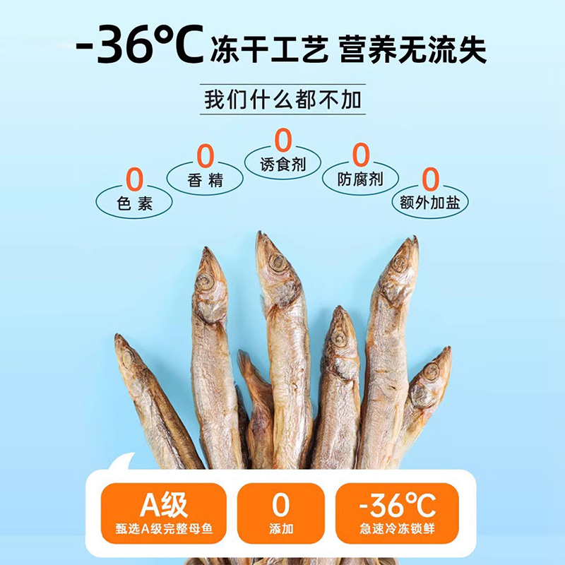 猫咪零食冻干多春鱼小鱼干猫零食营养增肥发腮满籽小鱼干成幼猫粮-图2