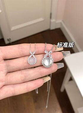 日系Cherry Kitty轻奢高级感花朵锆石项链女vintage超仙甜美风吊