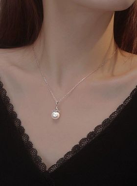 日系Cherry Kitty轻奢高级感闪钻珍珠项链女vintage洋气奢华吊坠