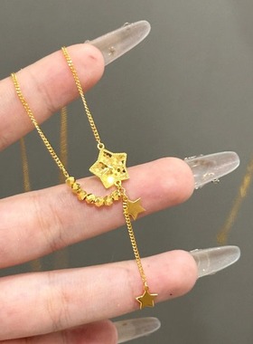 日系Cherry Kitty轻奢高级感鱼鳞星星项链女vingate森系百搭吊