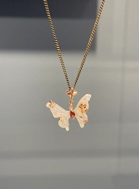 日系Cherry Kitty轻奢高级感闪钻蝴蝶项链女vingate超仙甜美风吊