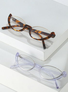 日本cherry kitty猫眼造型女士个性镜架装饰平光镜 款防蓝光眼镜