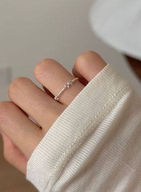 日系cherry kitty925银蝴蝶结戒指女简约甜美可爱淑女气质小巧