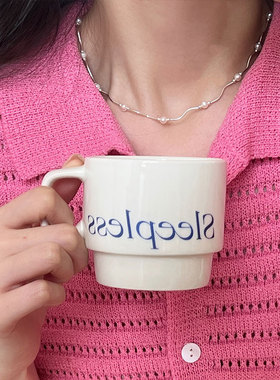 日系cherry kitty925银分段圆珠项链女简约优雅法式淡水珍珠锁骨