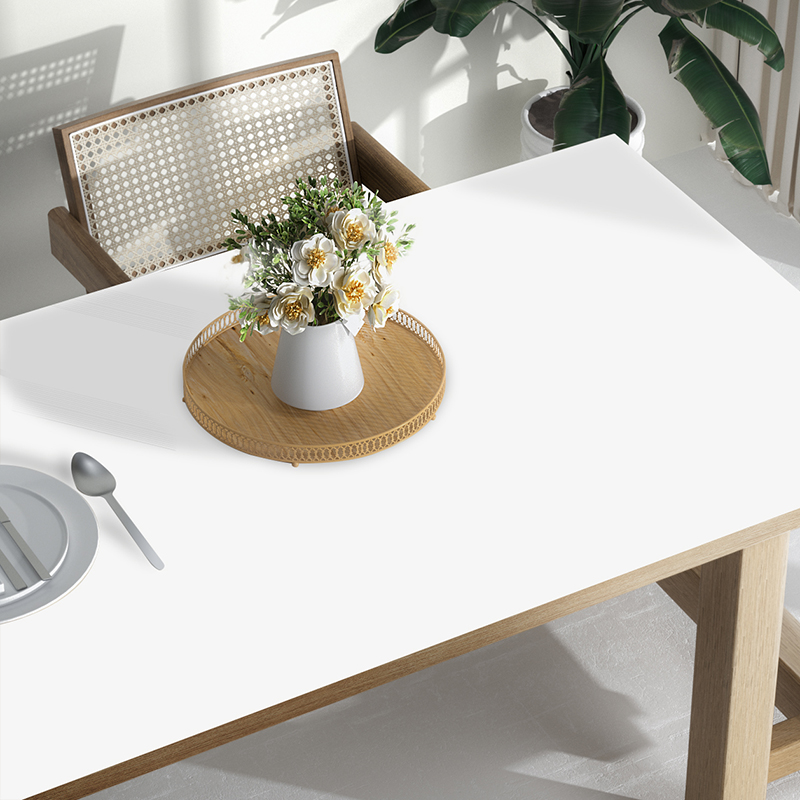 北欧纯色桌布防水防油免洗高级感长方形茶几皮革餐桌垫子台桌布 - 图0