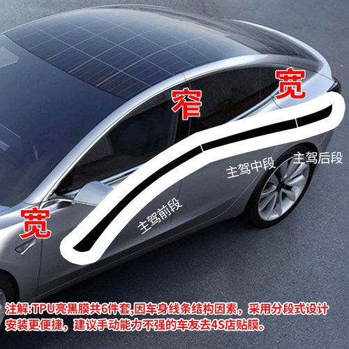 适用于特斯拉焕新版Model3/Y悬浮车顶保护膜隐形车衣TPU贴丫配件 - 图2