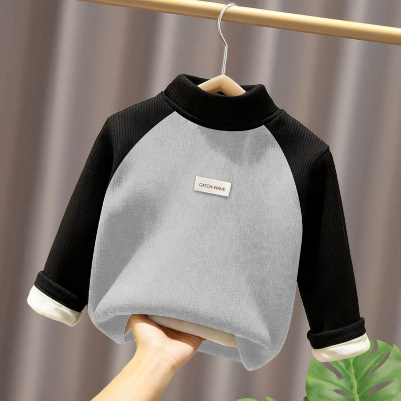 秋冬季儿童加绒加厚休闲德绒打底衫男童女童保暖半高领一体绒上衣,淘宝优惠券,粉丝福利购,淘宝优惠卷