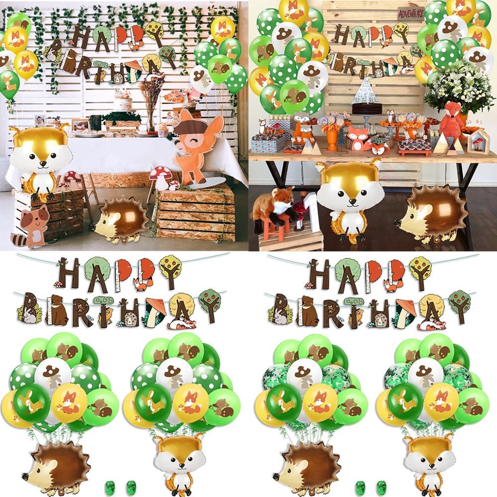 Woodland squirrel party balloons Foil Balloon Jungle Safari - 图3
