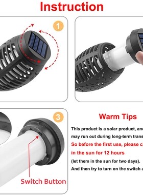 LED Solar Flame Lights Solar Garden Lamp Outdoor Light Flick
