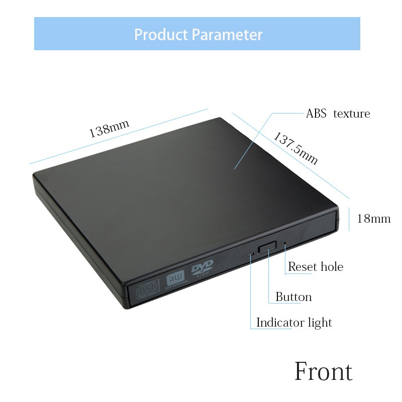 External sb 2.0 Cd Dvd Rom Player Optical Drive Dvd Burner R - 图0