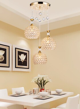 Dining room chandelier three-head led modern simple bar room