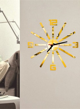 Clock Watch Wall Clocks 3D Self Adhesive Mirror Sticker Num
