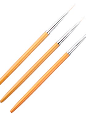 3Pcs/Set Professional Gold Metal Handle Nail Art Brush 3d N