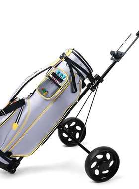 Foldable Golf Cart, Adjustable Height 2 Wheel Push Pull Golf