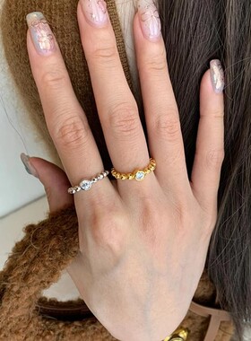 日本portney bell s925银泡泡圆珠戒指女中古风轻奢独特高级感