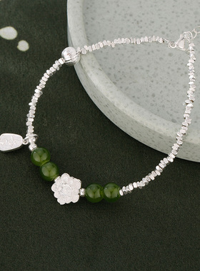 日本portney bell新中式碎银莲花手链女轻奢小众精致手饰新款