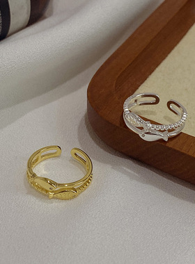 日本portney bells925银微镶钻小鱼戒 ins风时尚简约精致可爱