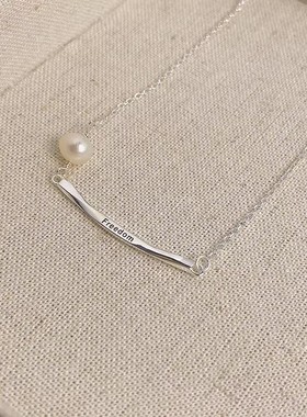 日本portney bells925银淡水珍珠一字项链女ins小众设计感简约