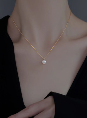 日本portney bells925银珍珠项链女ins小众设计轻奢风高级感简约