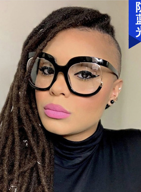 日本portney bell大框猫头鹰眼镜框新款防蓝光欧美潮流圆框架