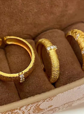 日本portney bells925银拉丝编织麦穗戒指女 轻奢vintage中古风