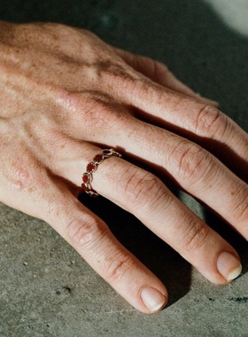 日本Portney Bell欧美高级金属感滴釉开口指环女简约大气日常