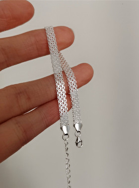 日本portney bells925银波光粼粼编织宽面手链女小众高级感ins