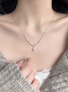 日本portney bell韩系项链合集s925银蝴蝶项链女简约气质水滴形