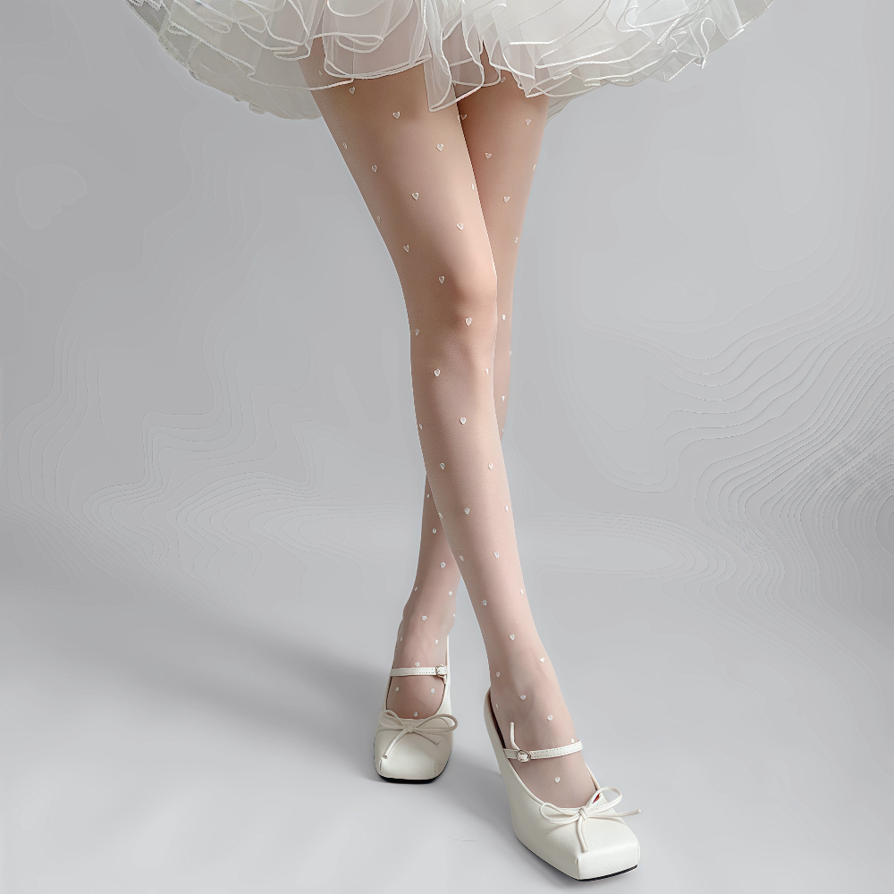 爱心丝袜女春秋防勾丝连裤袜纯欲风桃心白色加长高个子丝袜美腿袜,淘宝优惠券,粉丝福利购,淘宝优惠卷