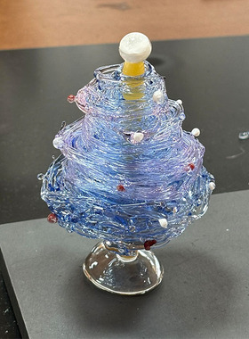 烧制玻璃菠萝圣诞树拉丝琉璃桌面客厅卧室居家装饰摆件成品彩玻璃