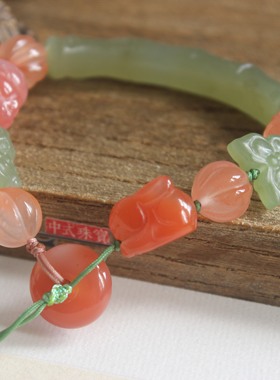 天然和田玉手牌手链原创轻奢