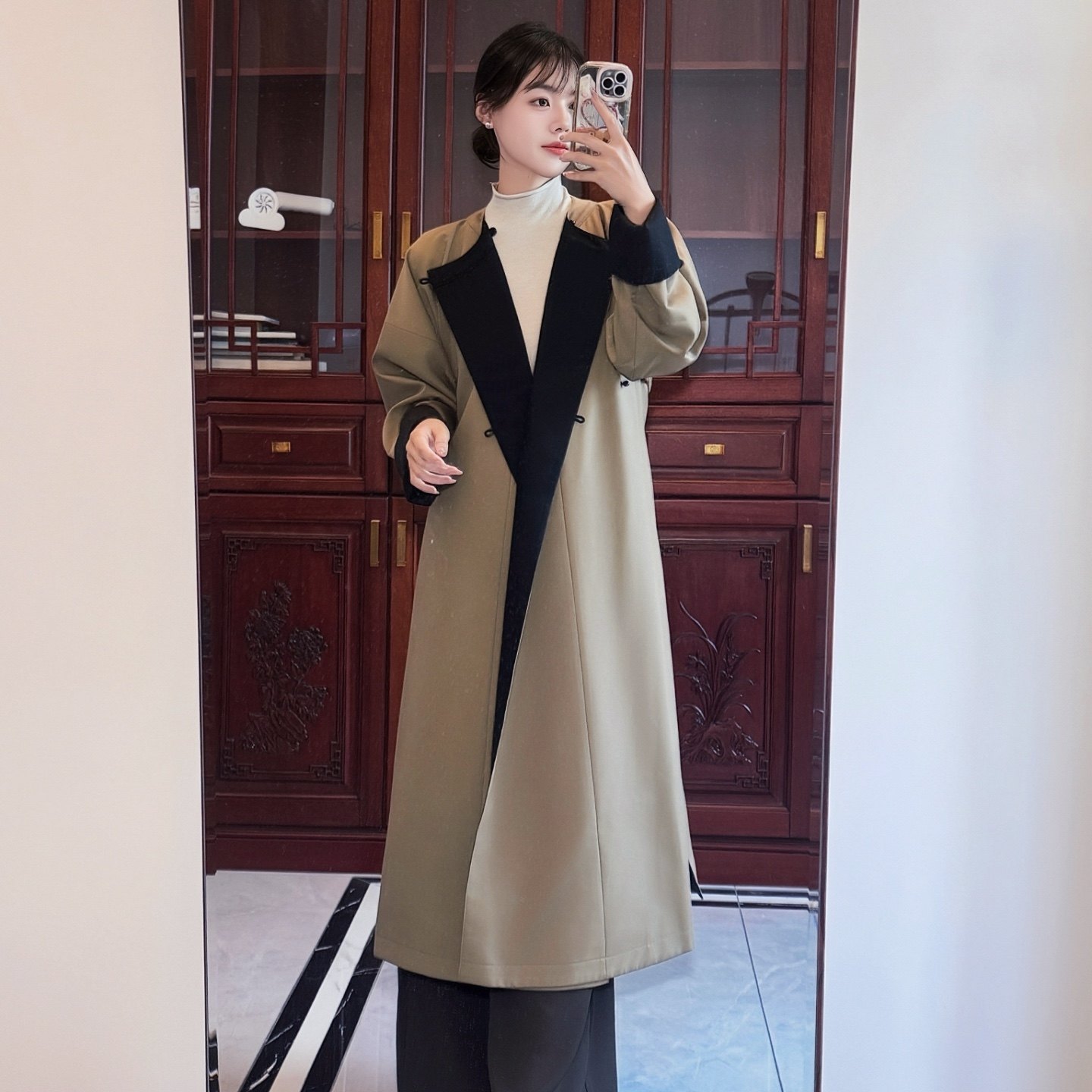 思华锦原创新中式风衣圆领袍长外套唐制汉服男女同款,淘宝优惠券,粉丝福利购,淘宝优惠卷