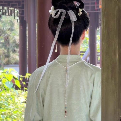 中式立领衬衫思华锦原创明制汉服对襟短袄国风提花衬衫马面裙上衣 - 图3