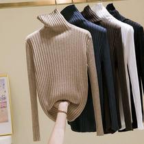 South Korea Design Sensation High Collar Knit Sweater Woman 2023 Autumn Winter New irregular hitchhiking undershirt