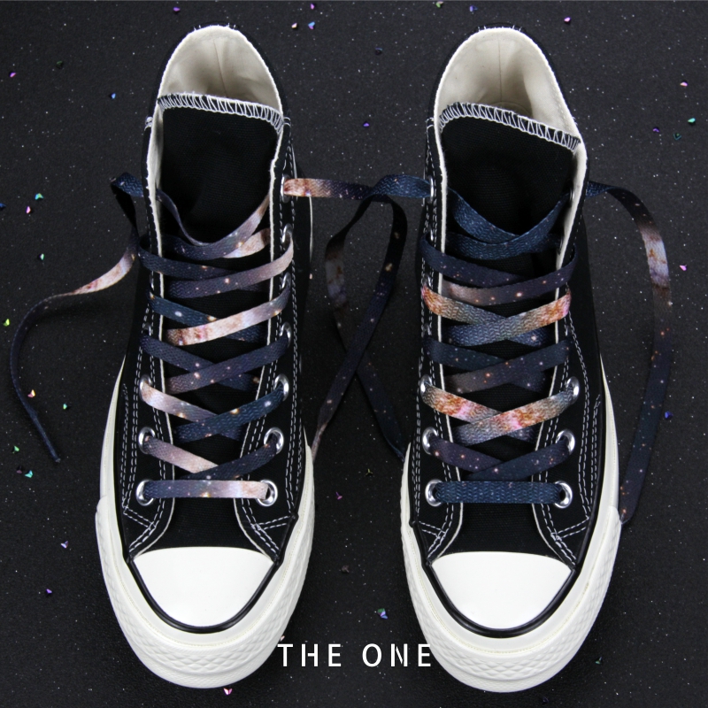 星空银河鞋带适配AF1小白鞋AJ1AJ4创意休闲运动篮球1970s帆布鞋带-图2