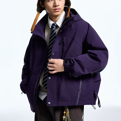 重磅三合一两件套户外冲锋衣连帽羽绒服男宽松时尚高端夹克外套潮 - 图3