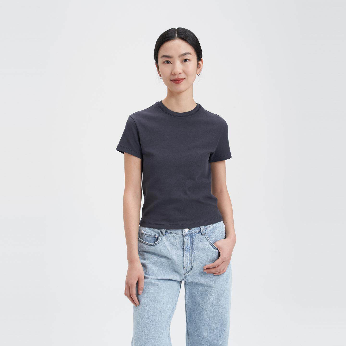 klee klee T恤 女士环保棉小圆领内搭休闲百搭短袖26春夏新款