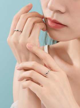 小众定制一对戒S925纯银设计