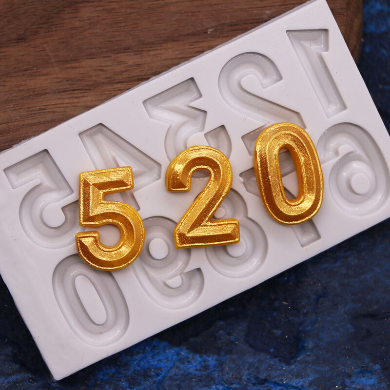大写英字母520情人节数字模新年干佩斯翻糖硅胶模具 蛋糕装饰 - 图2