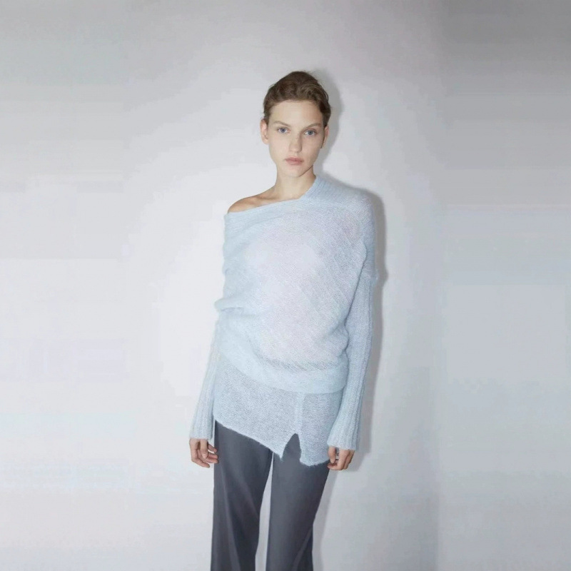 paloma wool25新款西班牙女款羊毛混纺Sutil不规则针织毛衣上衣春 - 图0