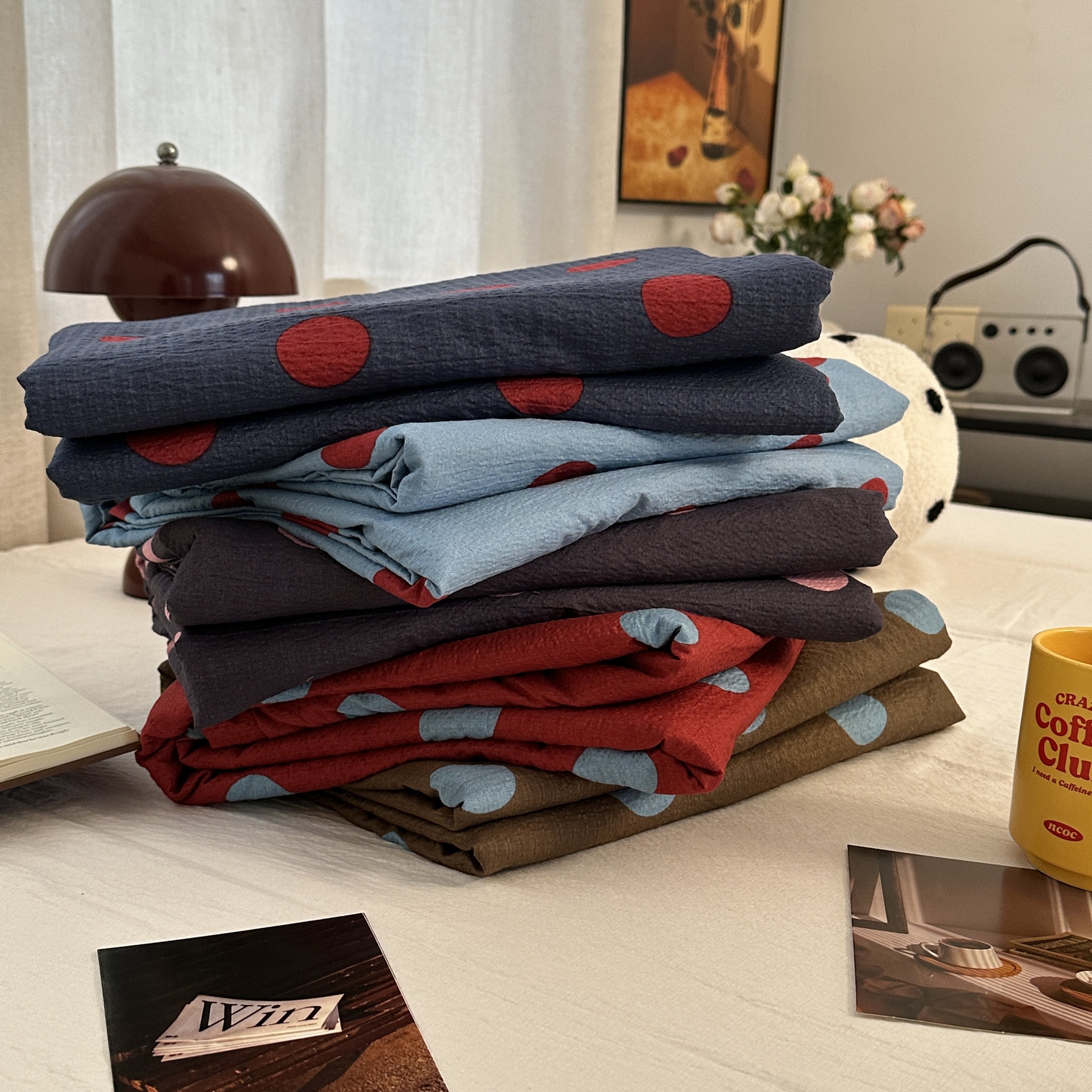 韩系少女可露丽ins波点水洗棉单件被套1.5m1.8m2m单双人被套被罩,淘宝优惠券,粉丝福利购,淘宝优惠卷