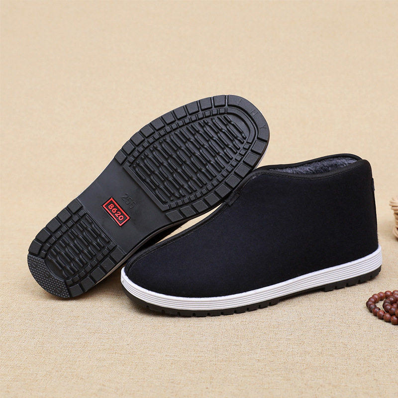冬季老北京棉鞋男士加绒加厚圆口保暖中老年爸爸休闲一脚蹬大棉靴,淘宝优惠券,粉丝福利购,淘宝优惠卷