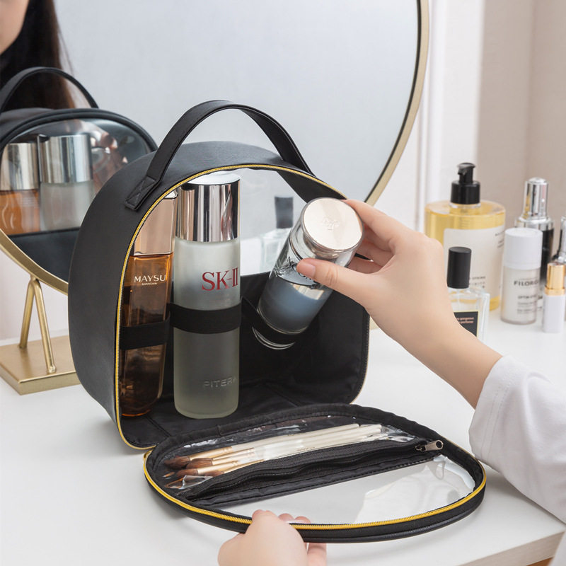 网红化妆包女大容量PU旅行小号透明半圆手提ins风品洗漱包收纳袋,淘宝优惠券,粉丝福利购,淘宝优惠卷