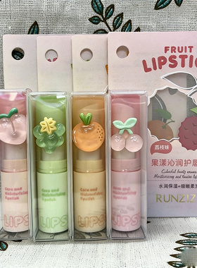 润嗞嗞果漾沁润护唇膏卡通唇膏水果无色补水学生保湿修护防干裂