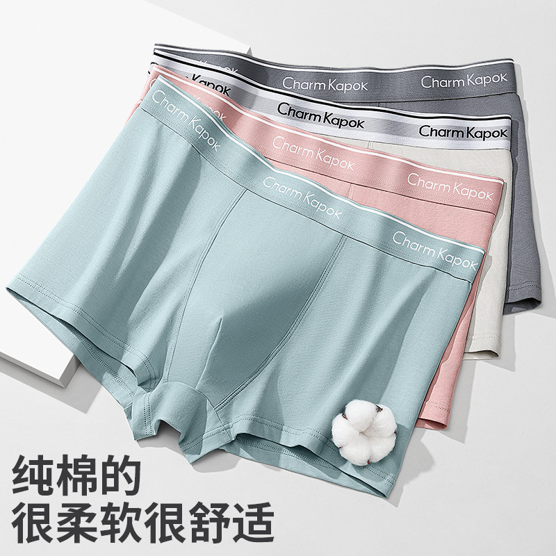 charmkapok男士纯棉透气大码短裤 CharmKapok男平角内裤